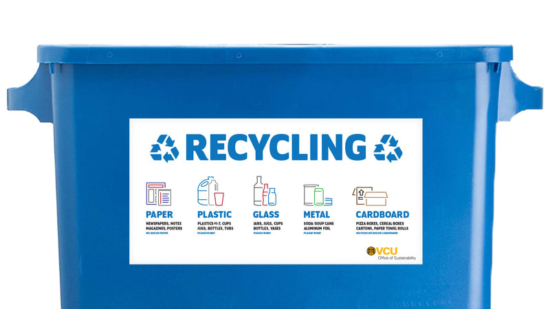 Photo of VCU recycling sticker