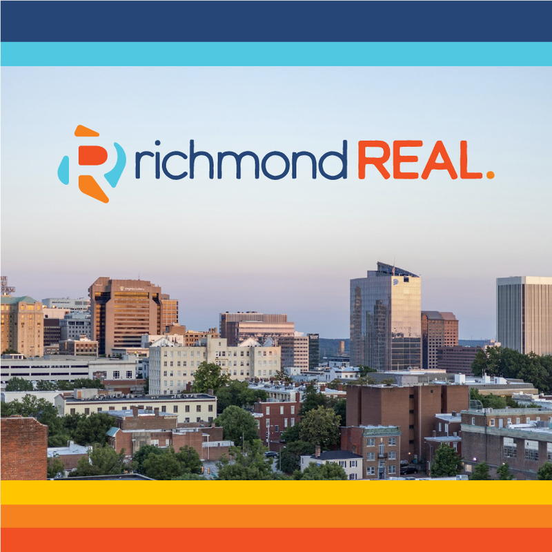 Richmond Real logo over a photo of the Richmond skyline