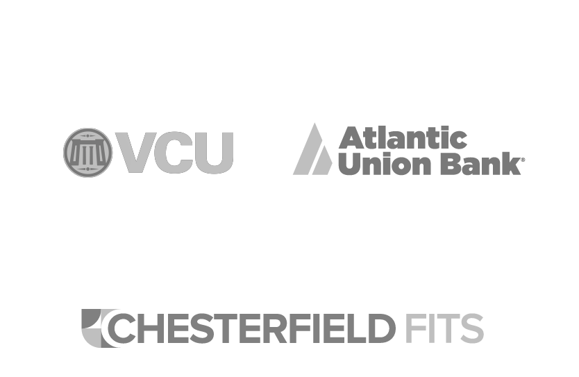 VCU logo, Atlantic Union Bank logo, and Chesterfield Fits logo